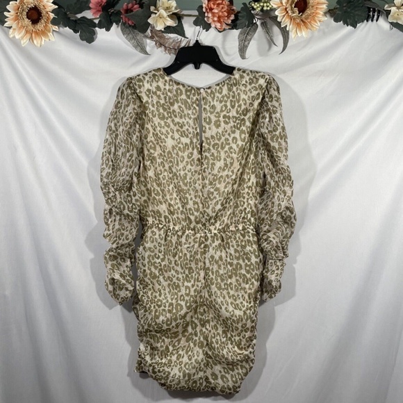 NWT Walter Baker [ Medium ] Deena Faux Wrap Mini‎ Dress In Leopard - Picture 10 of 12